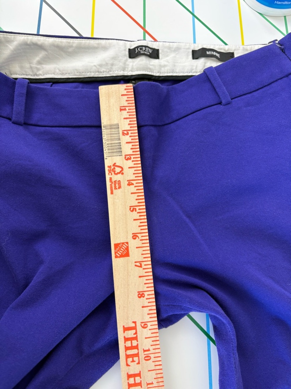 J. Crew Stretch Minnie Pants in Royal Purple size 8 side zip - Picture 7 of 8